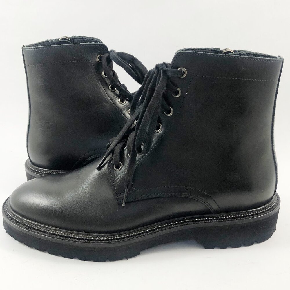 AQUATALIA Men's Patrizio Tumbled Calf Leather Zip Boots Retail $525 in Black 7